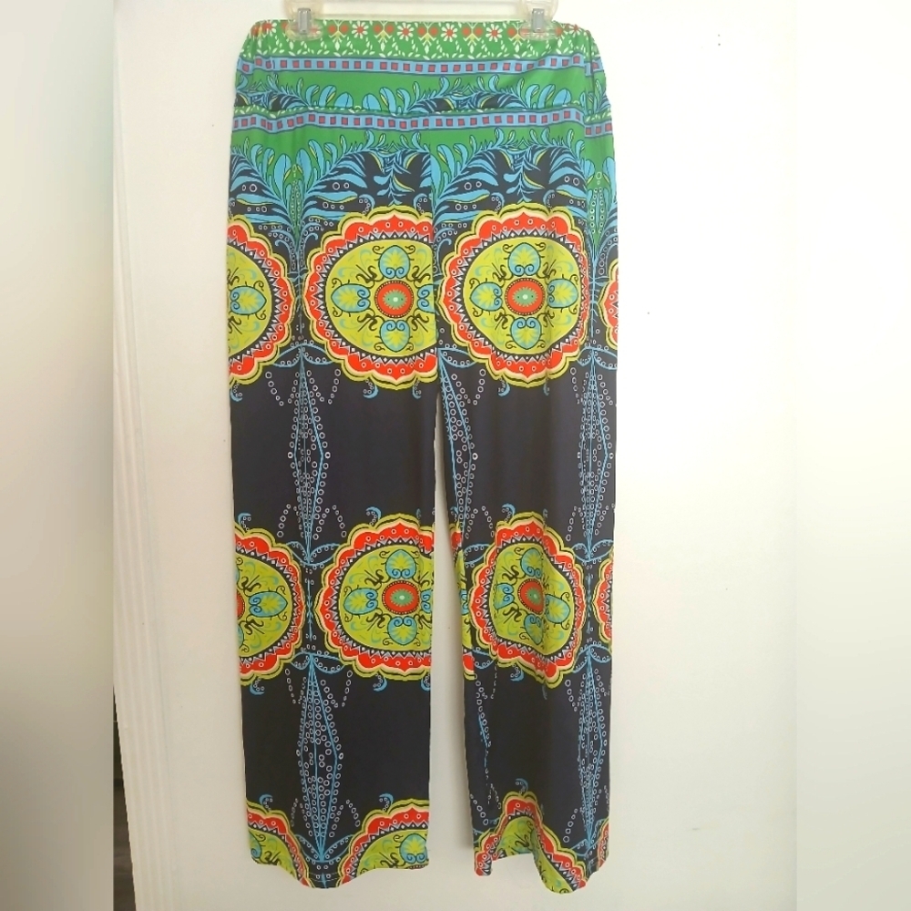 Colorful Patterned Women's Elastic Pants XL